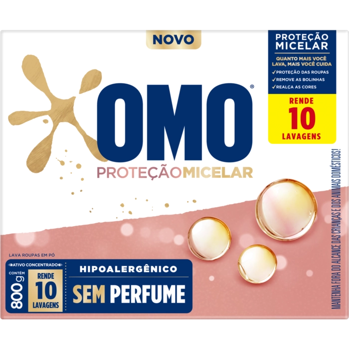 Lava Roupas Pó Omo Cuidado Intensivo Caixa 1,6kg