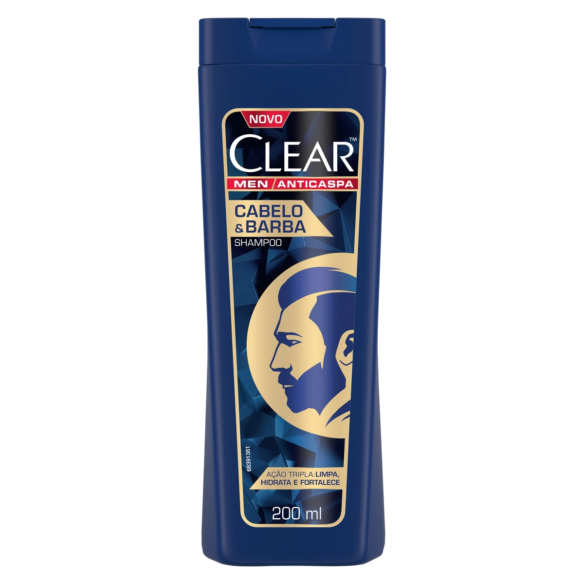 Shampoo Anticaspa Clear Men Cabelo Barba Frasco 200ml