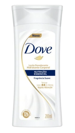 Loção Desodorante Hidratante Corporal Nutrição Essencial Dove Frasco 200ml