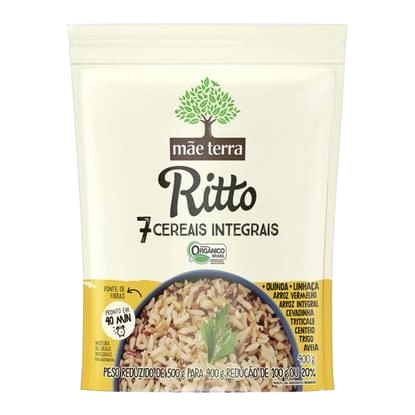 Arroz Integral Orgânico 7 Cereais Mãe Terra Ritto Sachê 400g