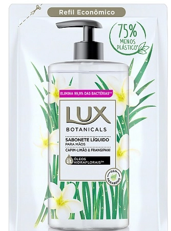 Sabonete Líquido Para As Mãos Capim Limão Frangipani Lux Botanicals Sachê 440ml Refil Econômico