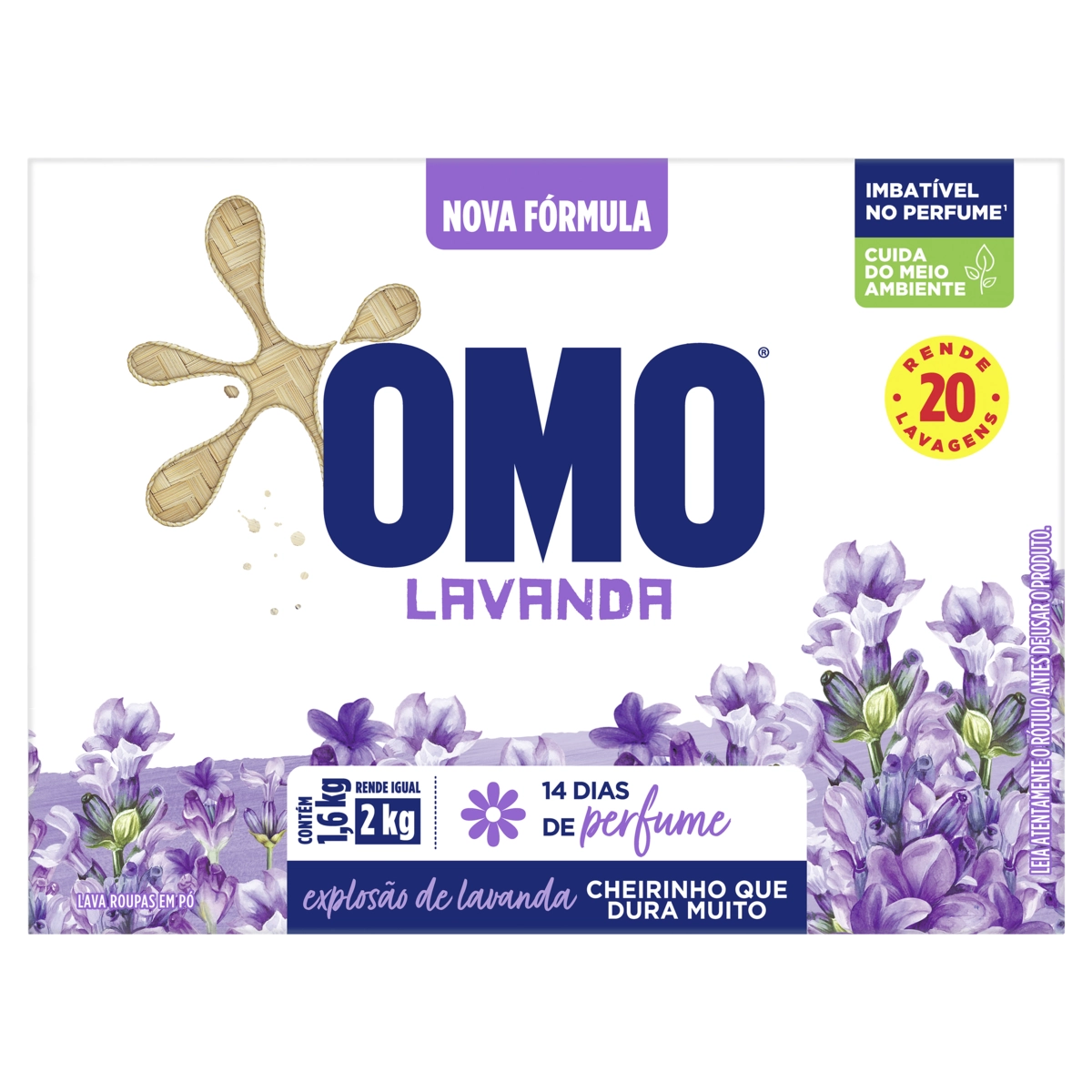 Lava Roupas Pó Lavanda Omo Caixa 1,6kg