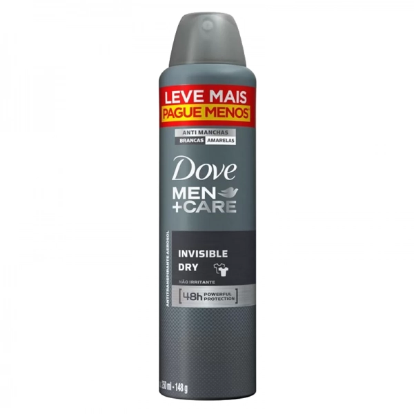 Antitranspirante Aerossol Invisible Dry Dove Men Care 250ml Spray Leve Mais Pague Menos