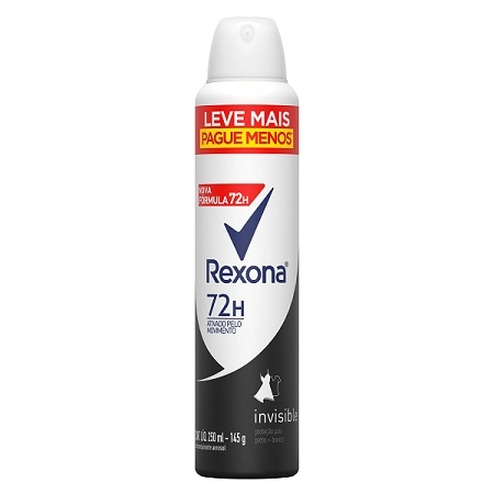 Antitranspirante Aerossol Invisible Rexona 250ml Spray Leve Mais Pague Menos