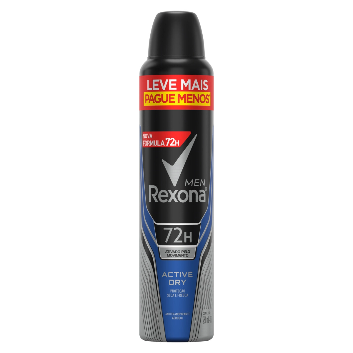 Antitranspirante Aerossol Active Dry Rexona Men 250ml Spray Leve Mais Pague Menos