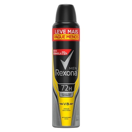 Antitranspirante Aerossol V8 Rexona Men 250ml Spray Leve Mais Pague Menos