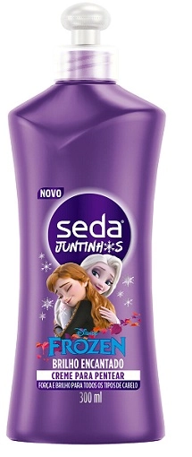 Creme Para Pentear Infantil Frozen Seda Juntinhos Brilho Encantado Frasco 300ml