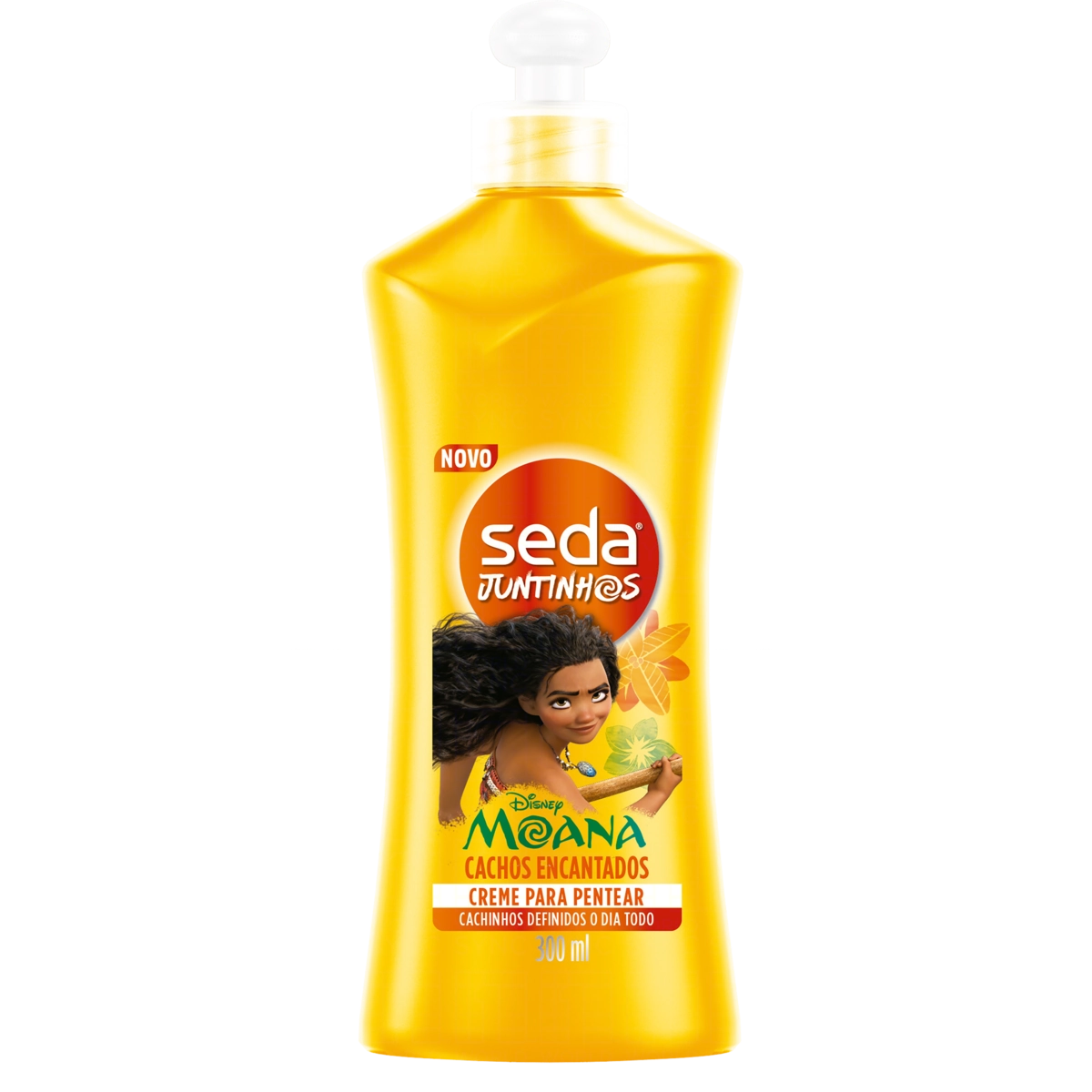 Creme Para Pentear Infantil Moana Seda Juntinhos Cachos Encantados Frasco 300ml