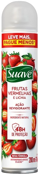 Antitranspirante Aerossol Frutas Vermelhas E Lichia Suave 200ml Spray Leve Mais Pague Menos