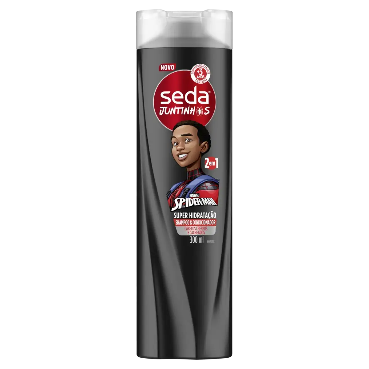Shampoo Infantil 2 Em 1 Spider Man Seda Juntinhos Super Hidratação Frasco 300ml