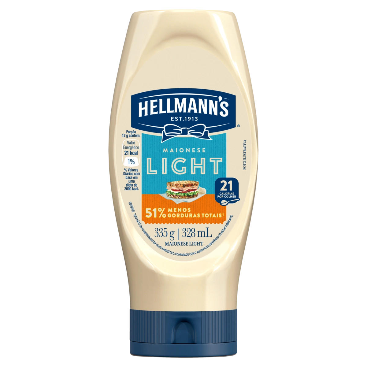 Maionese Light Hellmanns Squeeze 335g
