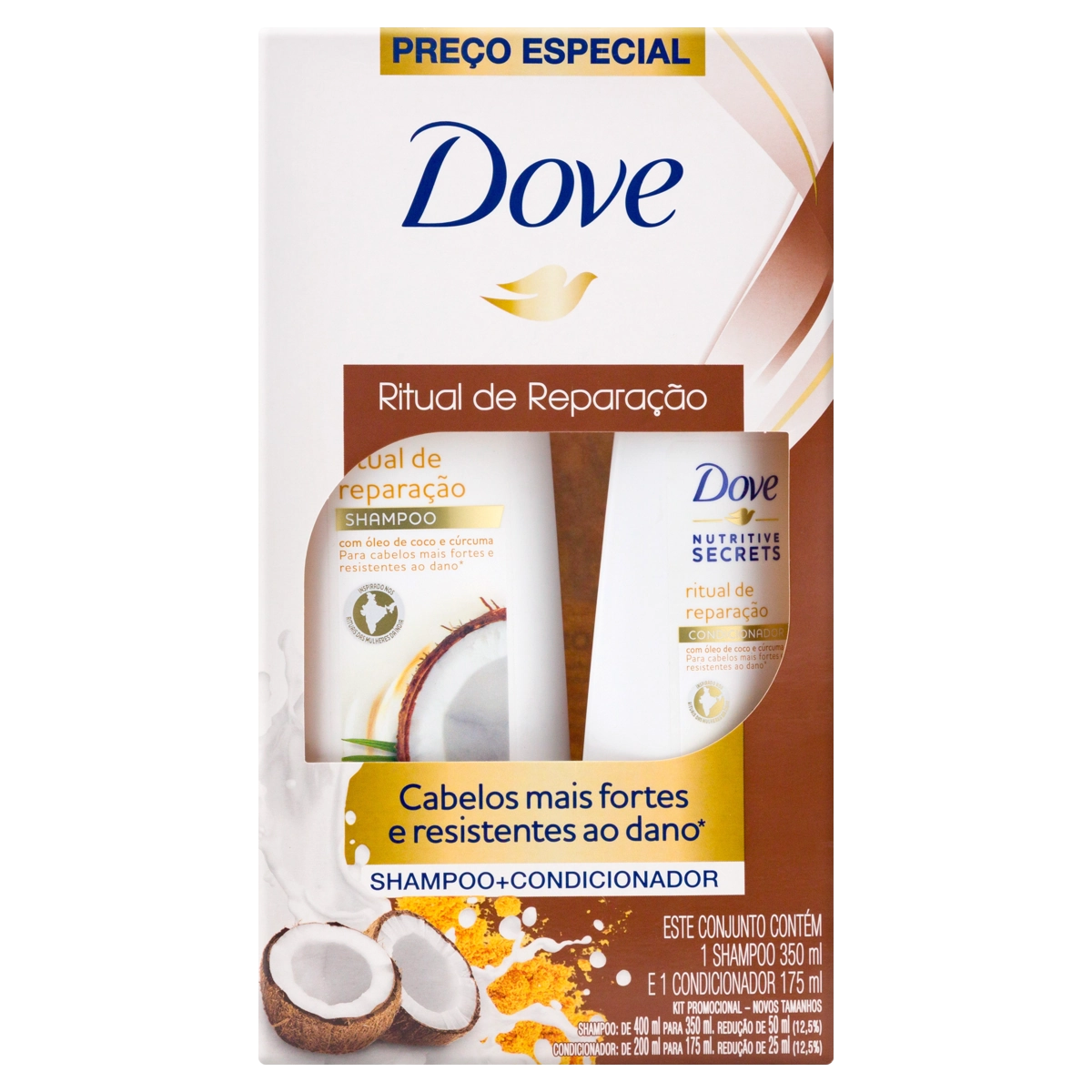 Kit Shampoo 400ml Condicionador 200ml Dove Nutritive Secrets Ritual De Reparação