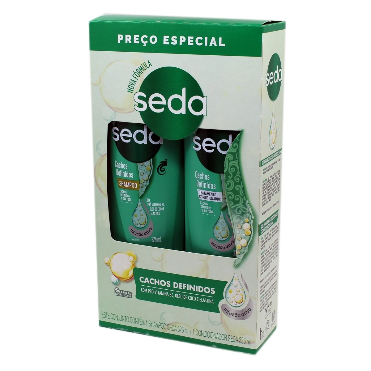 Kit Shampoo 300ml Condicionador 190ml Seda Cachos Definidos