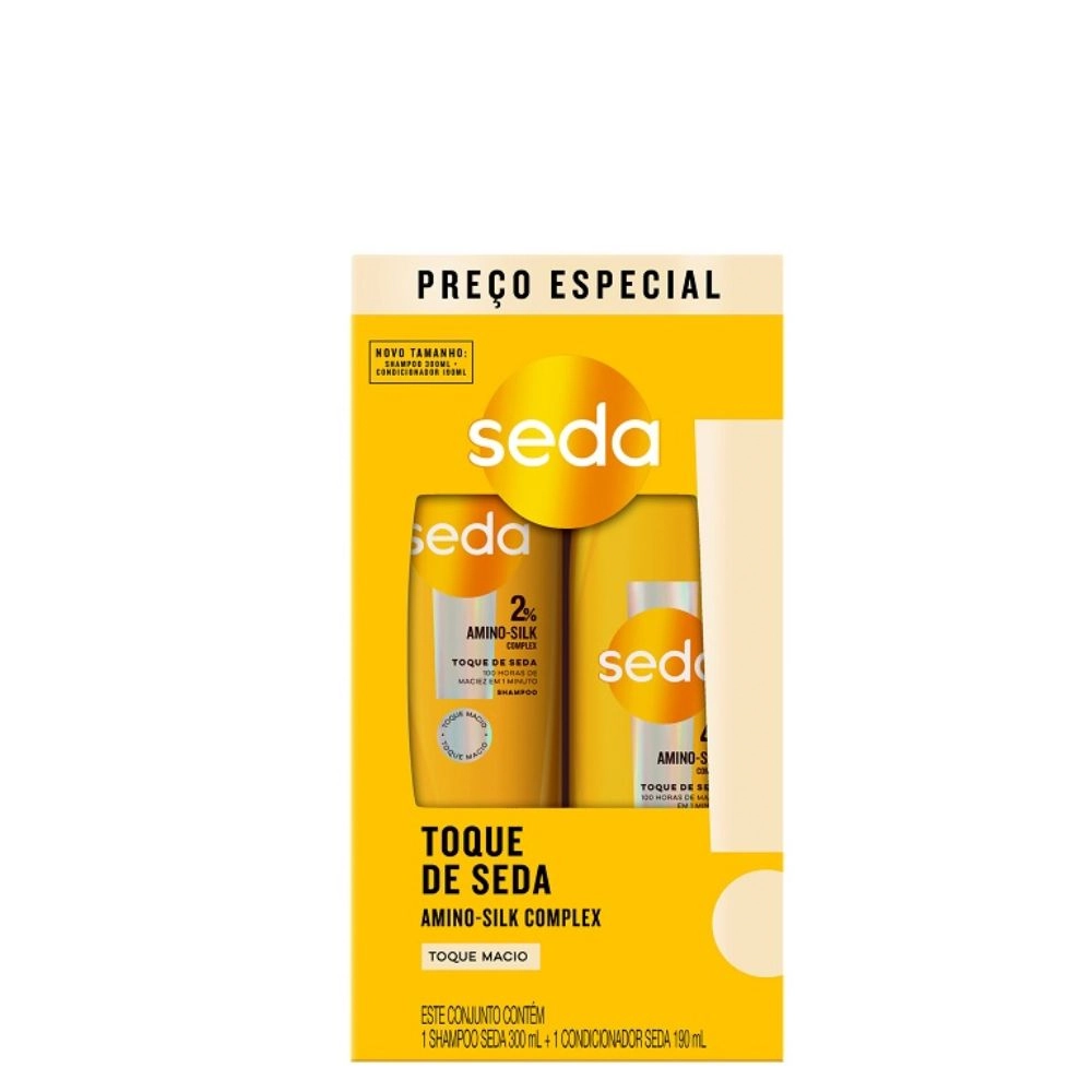 Kit Shampoo 300ml Condicionador 190ml Seda Toque De Seda