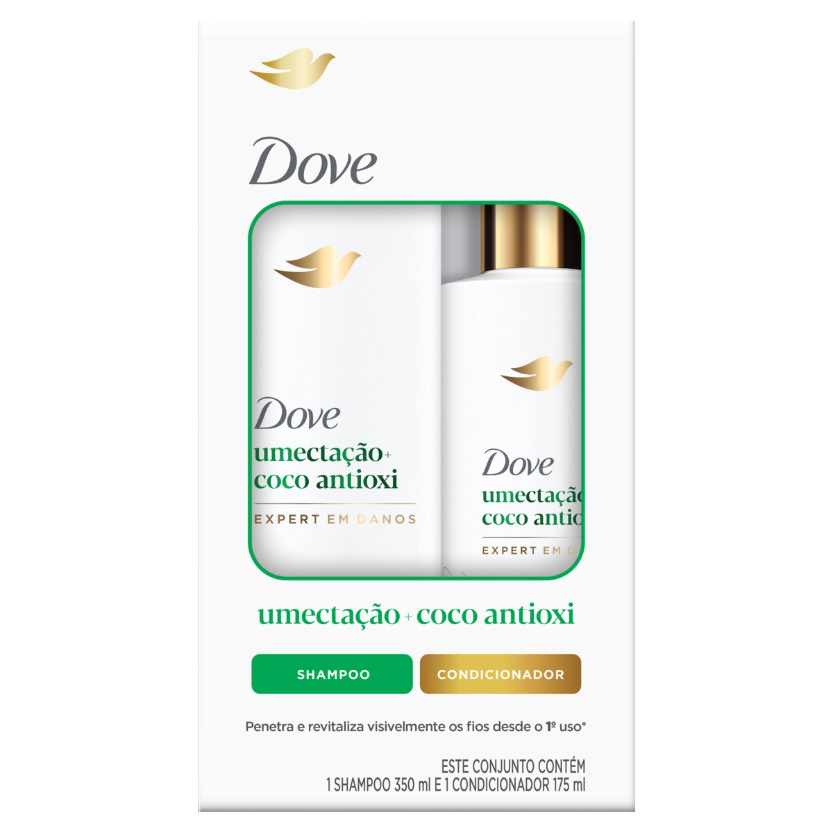 Kit Dove Sh 350ml Cond 175ml Umectaçao Coco Antioxi