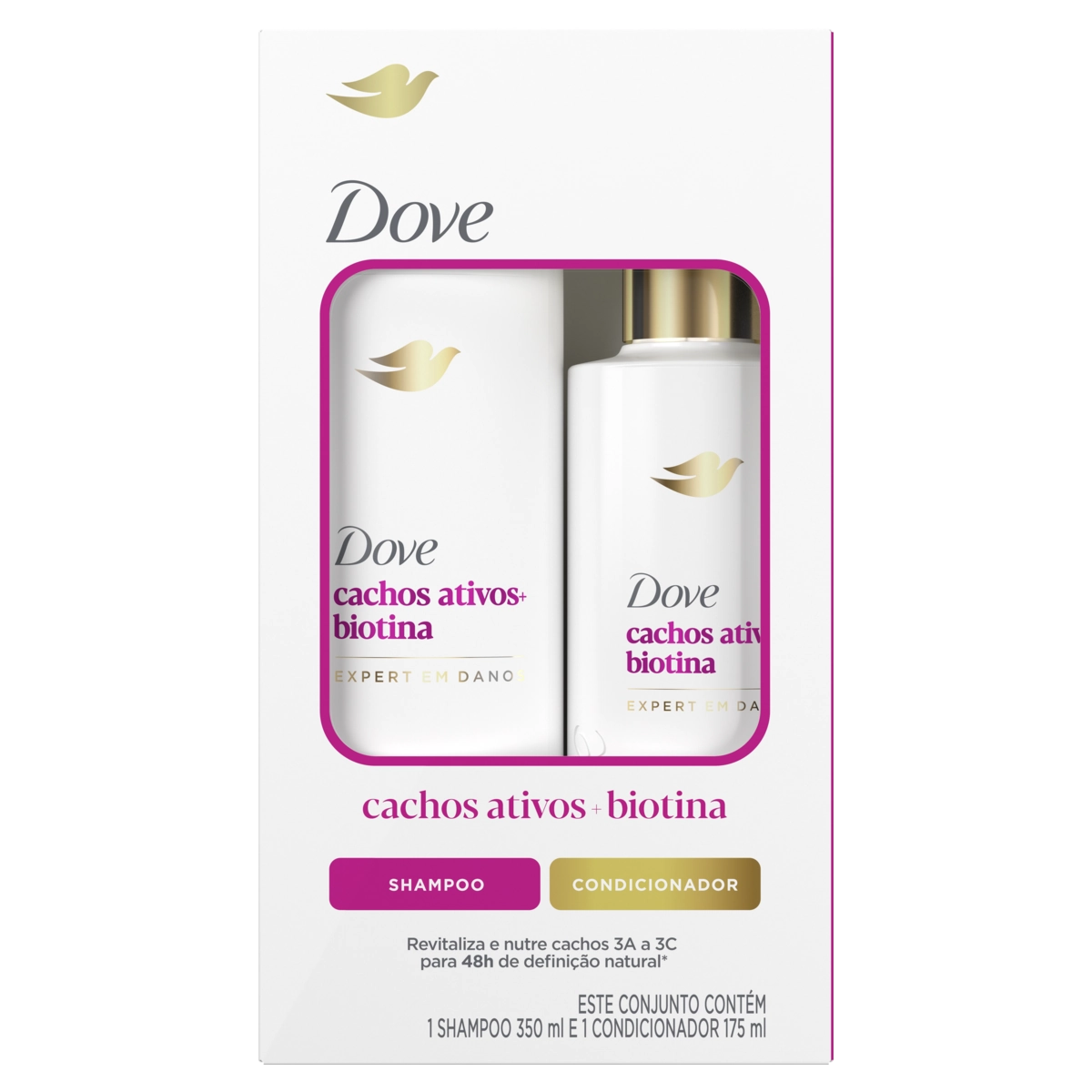 Shampoo Dove 350ml Cond.175ml Cachos Biotina