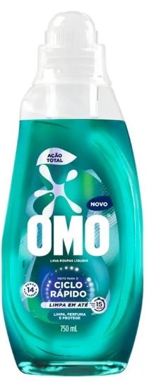 Lava Roupa Liq Omo Ciclo Rapido Acao Total 750ml