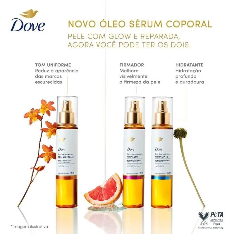 óleo Sérum Corporal Dove Deo Tom Uniforme Spray 150ml