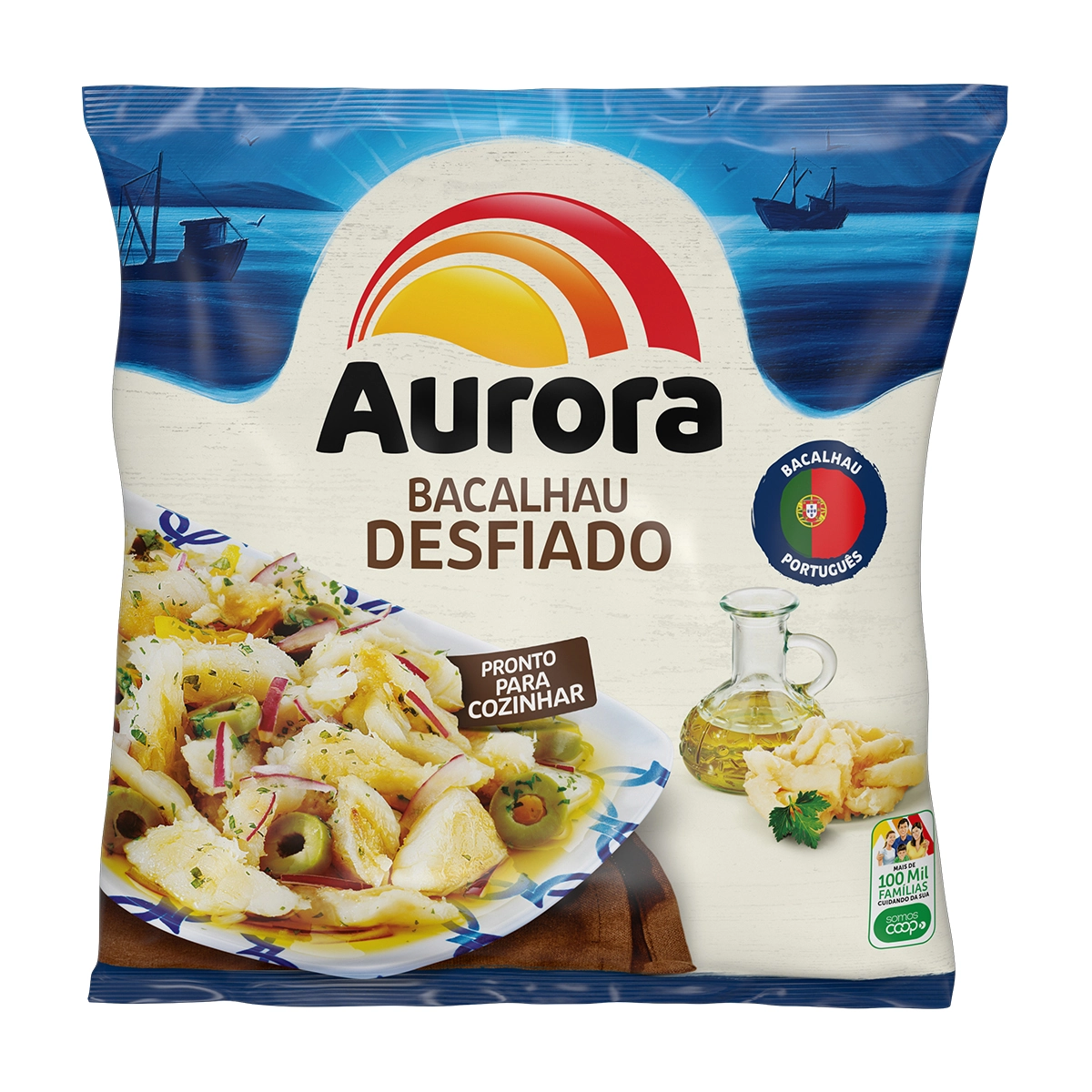Bacalhau Aurora 500g Desfiado Cong.