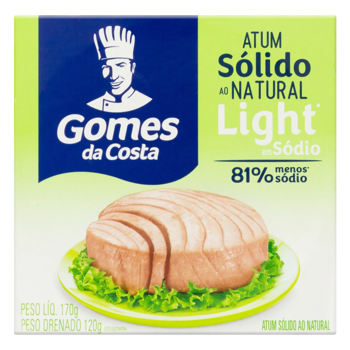 Atum Sólido Ao Natural Light Gomes Da Costa Caixa 120g