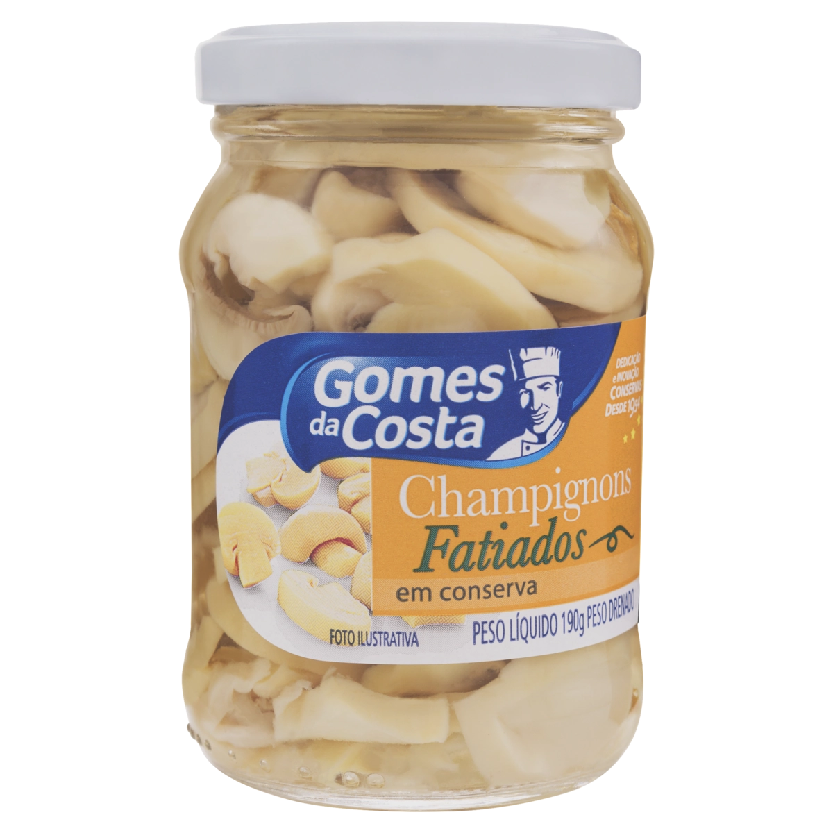 Cogumelo Champignon Em Conserva Fatiado Gomes Da Costa Vidro 100g