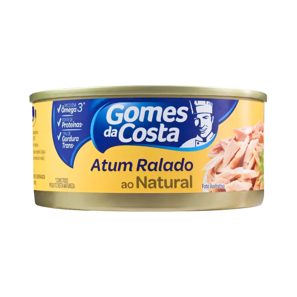 Atum Ralado Ao Natural Com Caldo Vegetal Gomes Da Costa Lata 130g