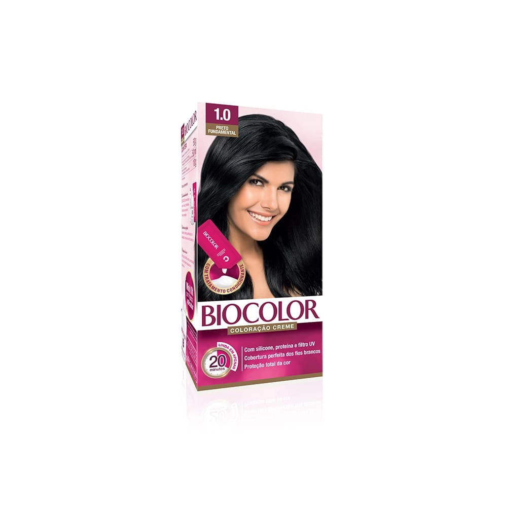 Kit Coloração Creme 1.0 Preto Peça Chave Biocolor Tá Pronta Em 20 Minutos