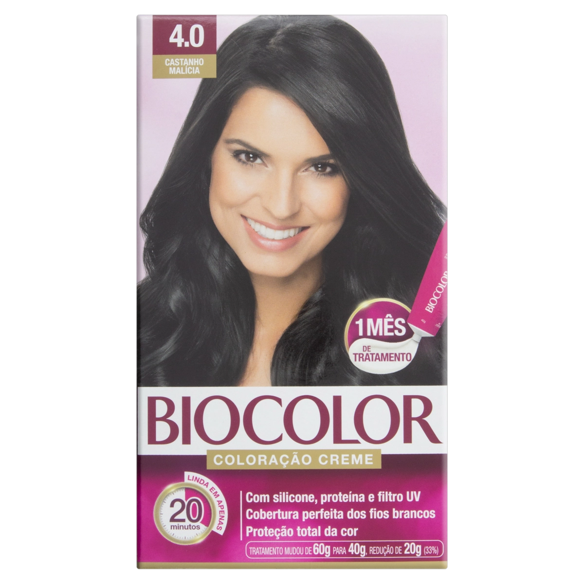 Kit Coloração Creme 4.0 Castanho Malícia Biocolor