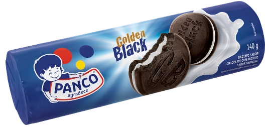 Biscoito Panco Golden Black Recheado Baunilha