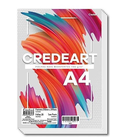 Bloco Credeart A4 Branco 20 Folhas 150g 206171 Credeal