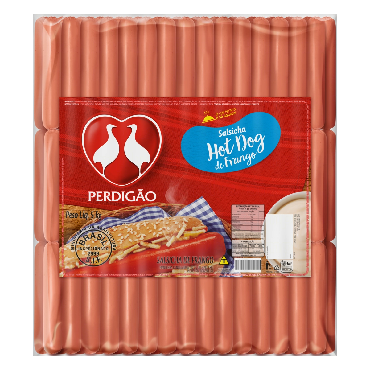 Salsicha De Frango Hot Dog Perdigão 5kg