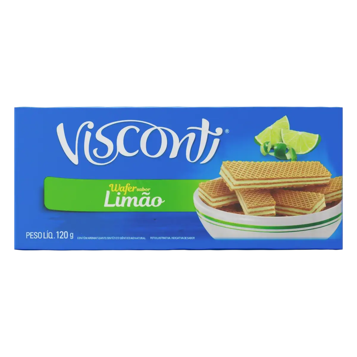 Biscoito Wafer Recheio Limão Visconti Pacote 120g