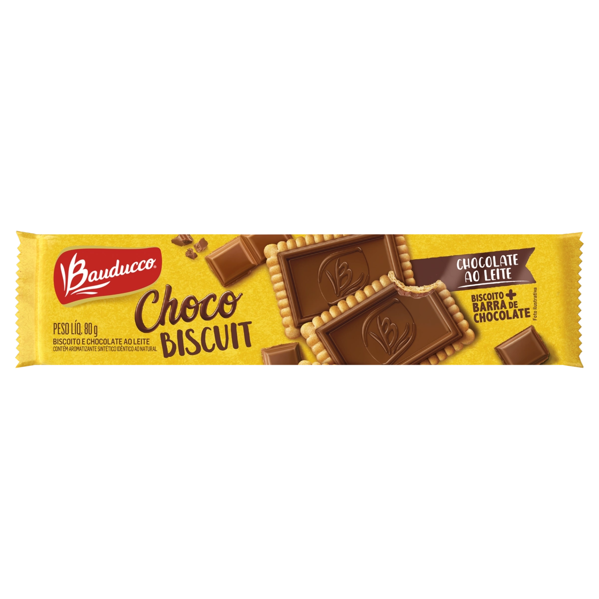 Biscoito Chocolate Ao Leite Bauducco Choco Biscuit Pacote 80g