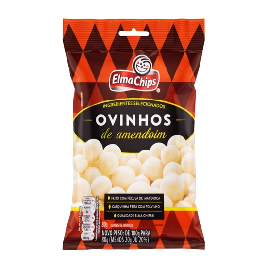 Ovinhos De Amendoim Elma Chips Pacote 80g