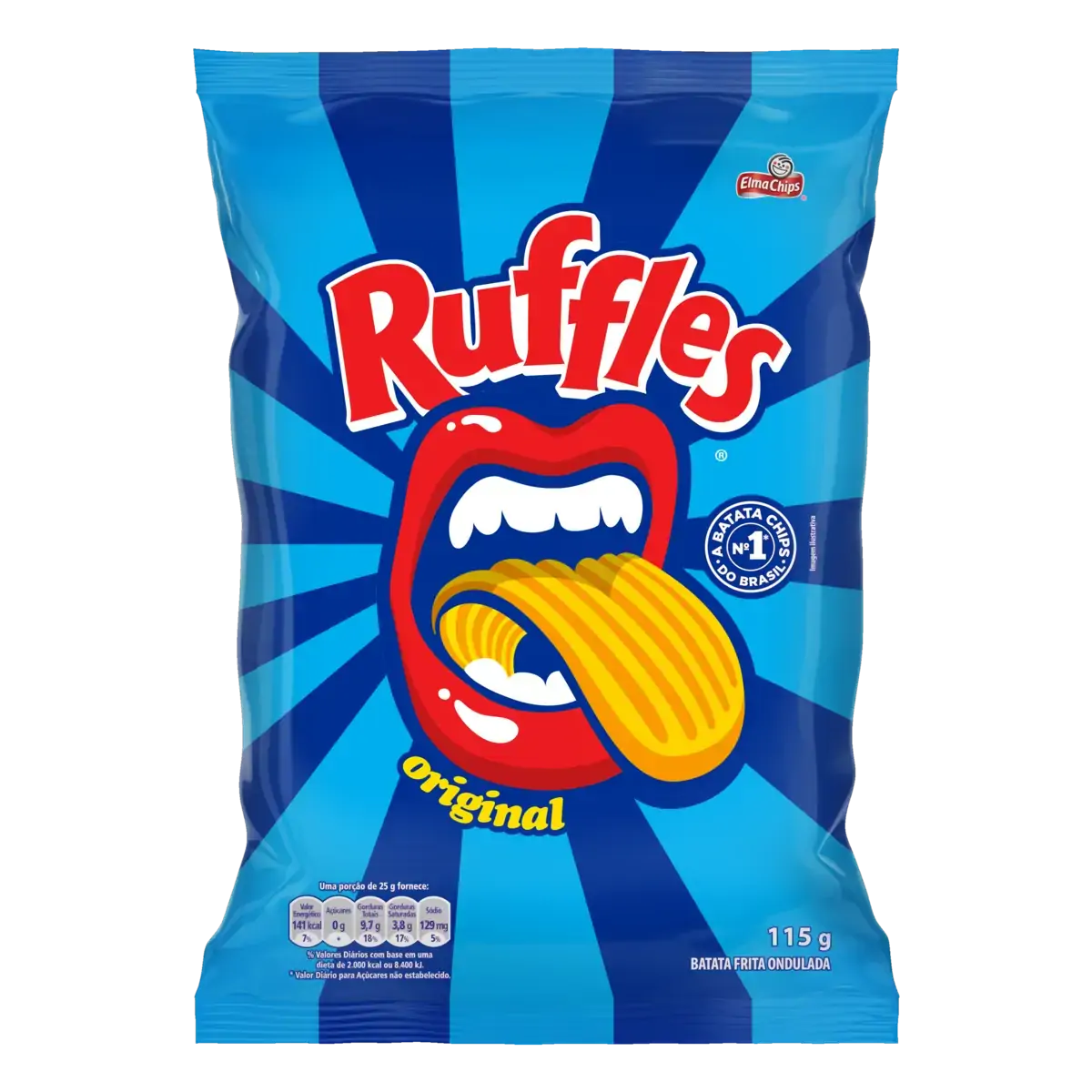 Batata Frita Ondulada Original Elma Chips Ruffles Pacote 115g