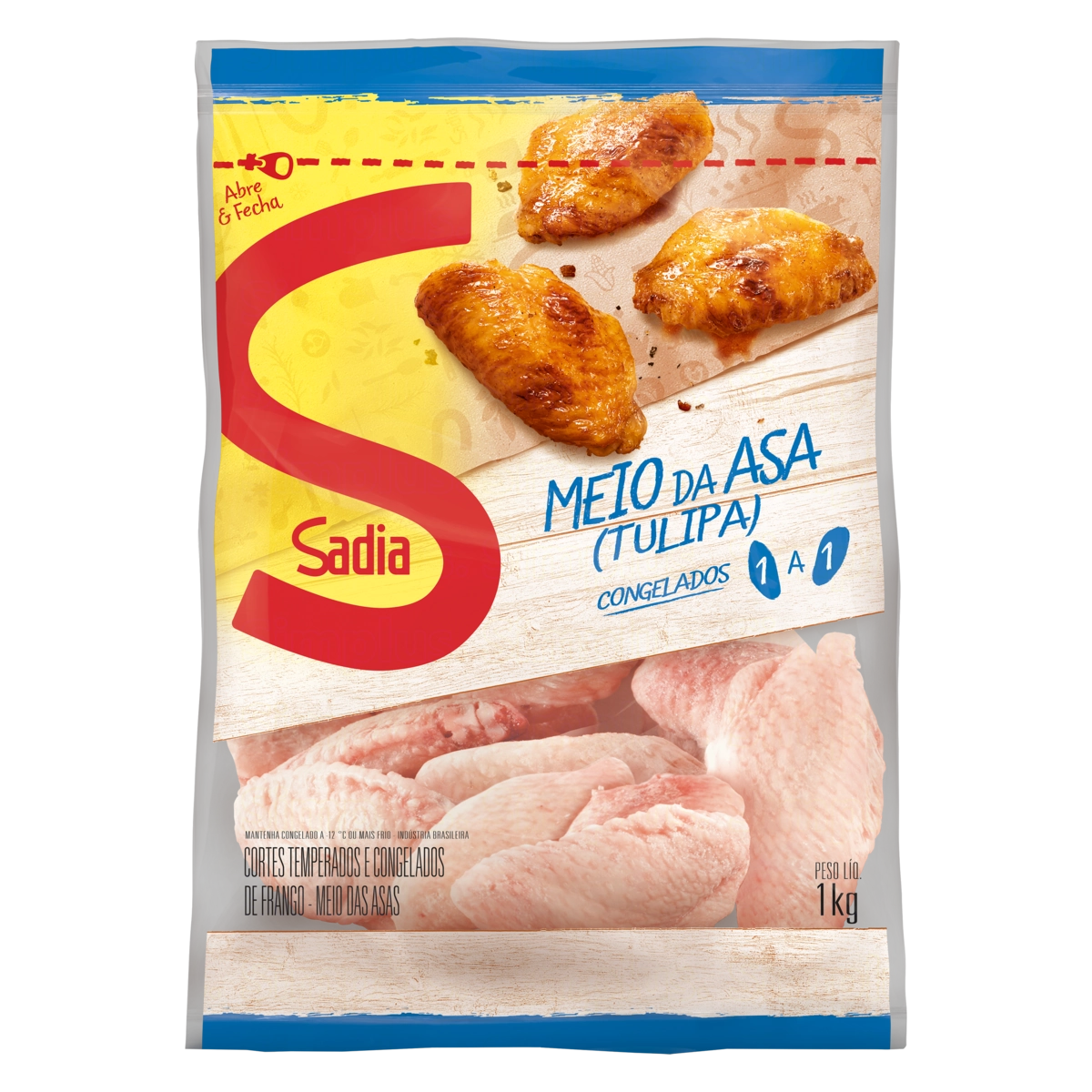 Meio Da Asa De Frango Congelada Sadia 1kg