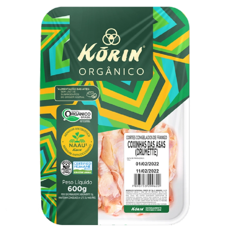 Coxinha Da Asa De Frango Congelada Orgânica Korin 600g