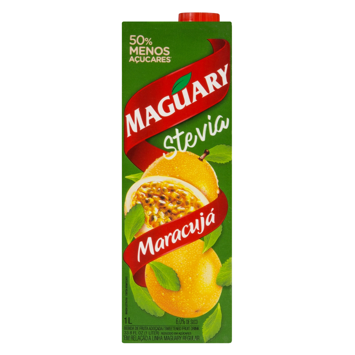 Bebida Adoçada Maracujá Maguary Stevia Caixa 1l