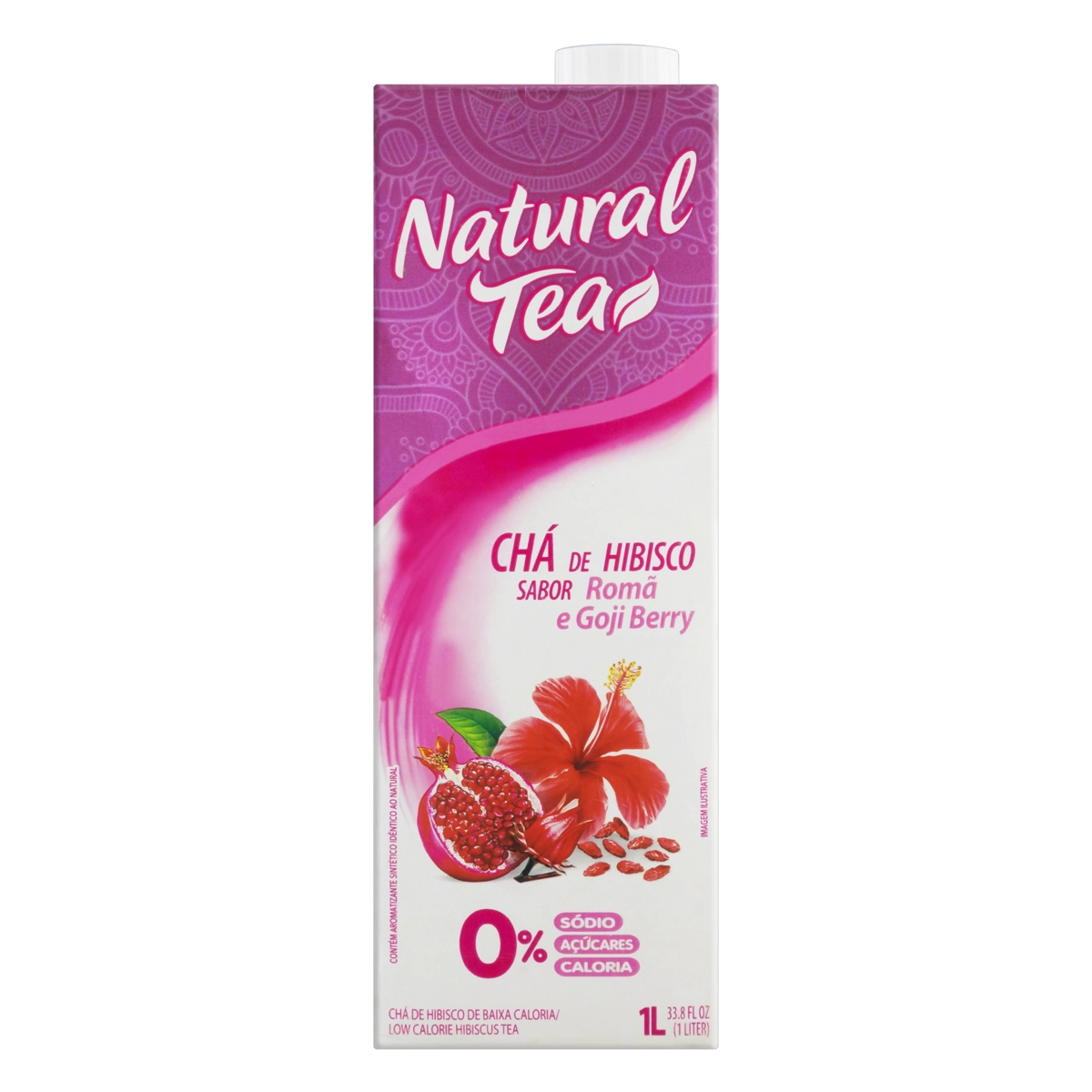 Chá Hibisco, Romã E Goji Berry Zero Açúcar Natural Tea Caixa 1l