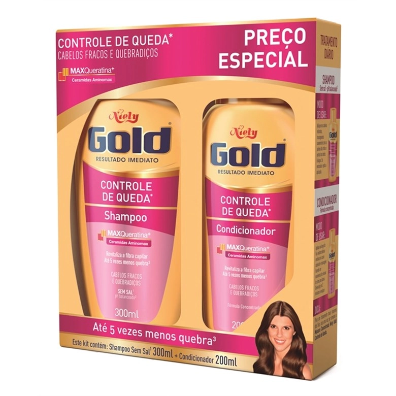 Kit Sh Co Niely Gold 300ml Controle De Queda Unit