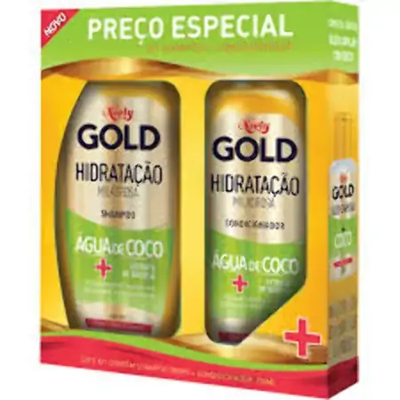 Kit Niely Gold Sh300ml Cond200ml Hidrat Agua De Coco