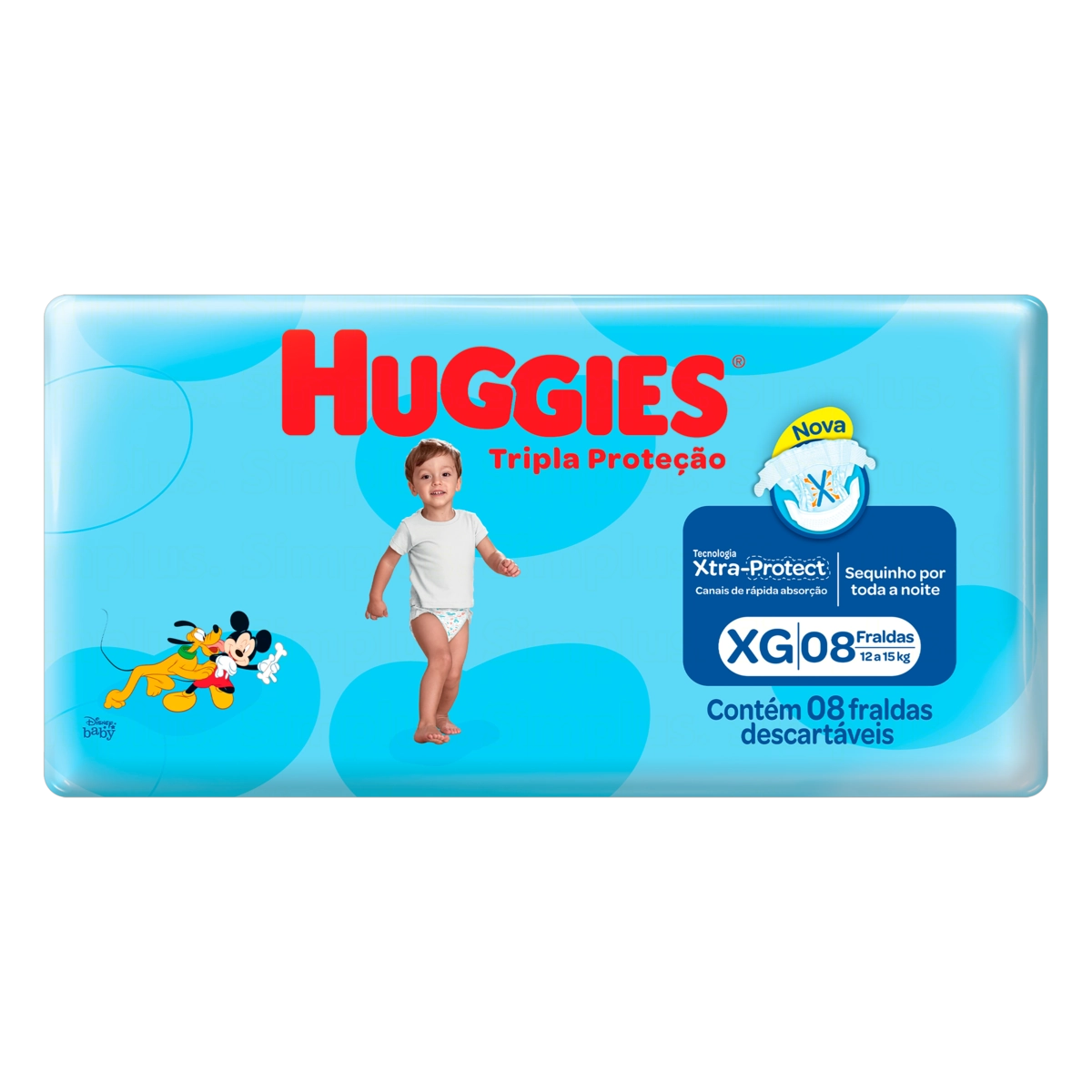 Fralda Descartável Infantil Huggies Tripla Proteção Xg Pacote 8 Unidades