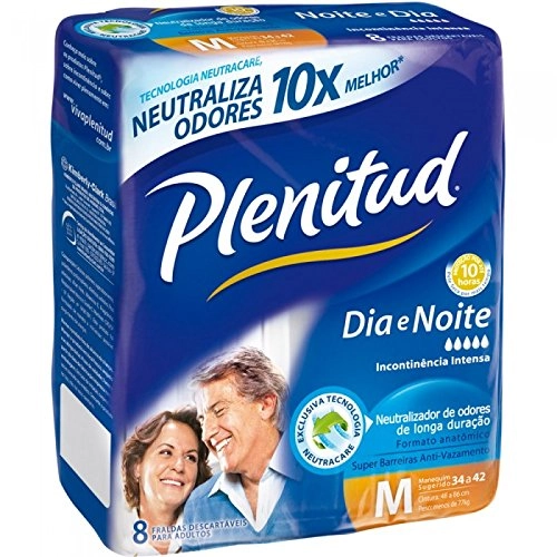 Fralda Ger Plenitud Noturna M 1x8unidade | Fralda Plenitud Noturna M