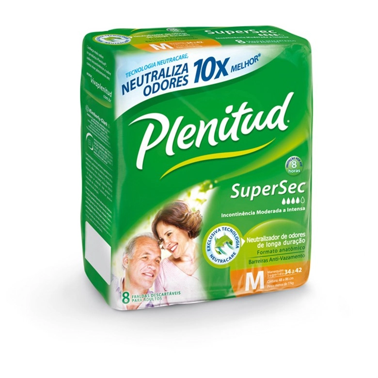 Fralda Geriátrica Plenitud C/8 Md Unit