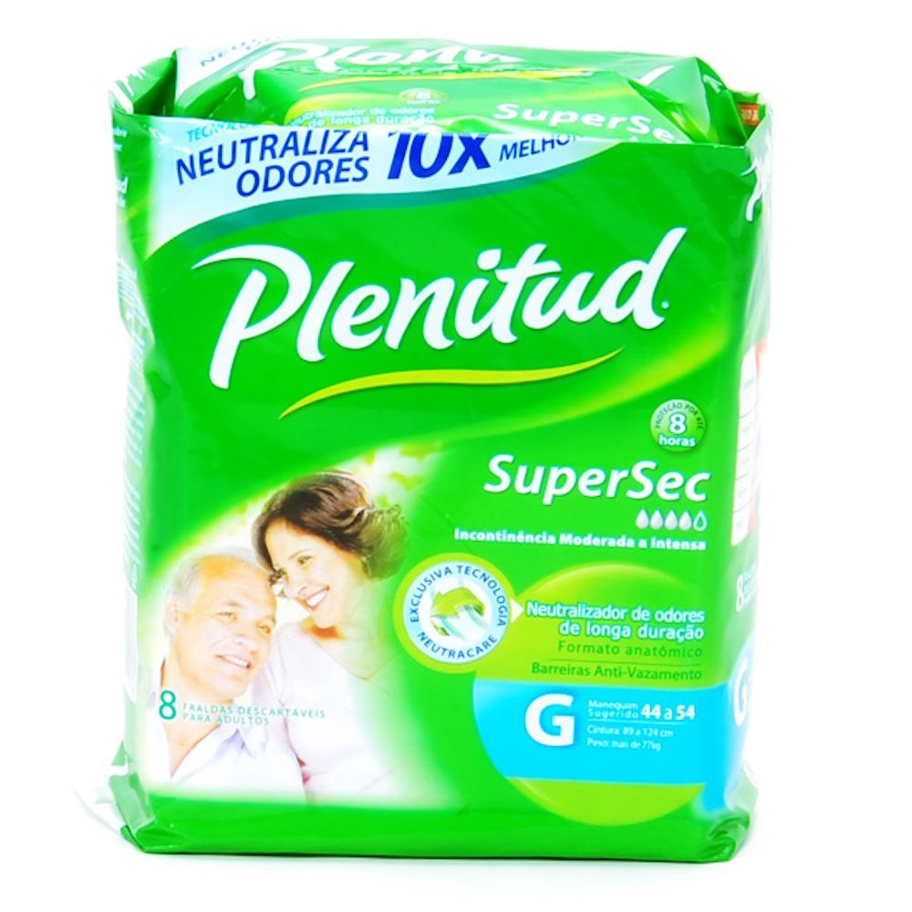 Fralda Geriátrica Plenitud C/8 Gd Unit