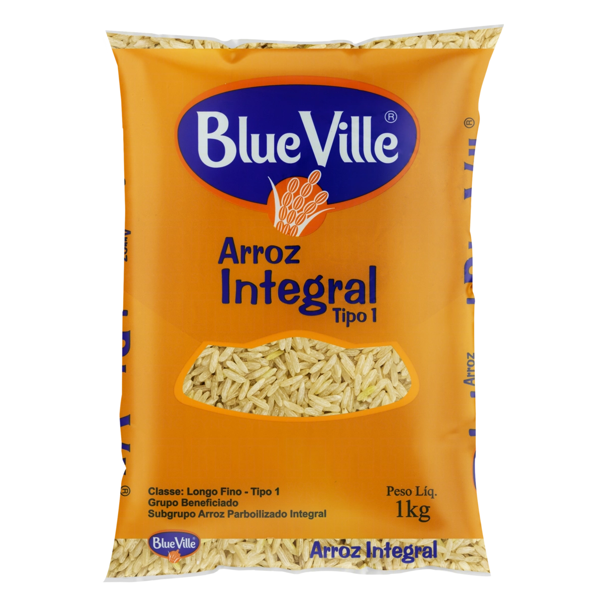 Arroz Parboilizado Tipo 1 Integral Blue Ville Pacote 1kg
