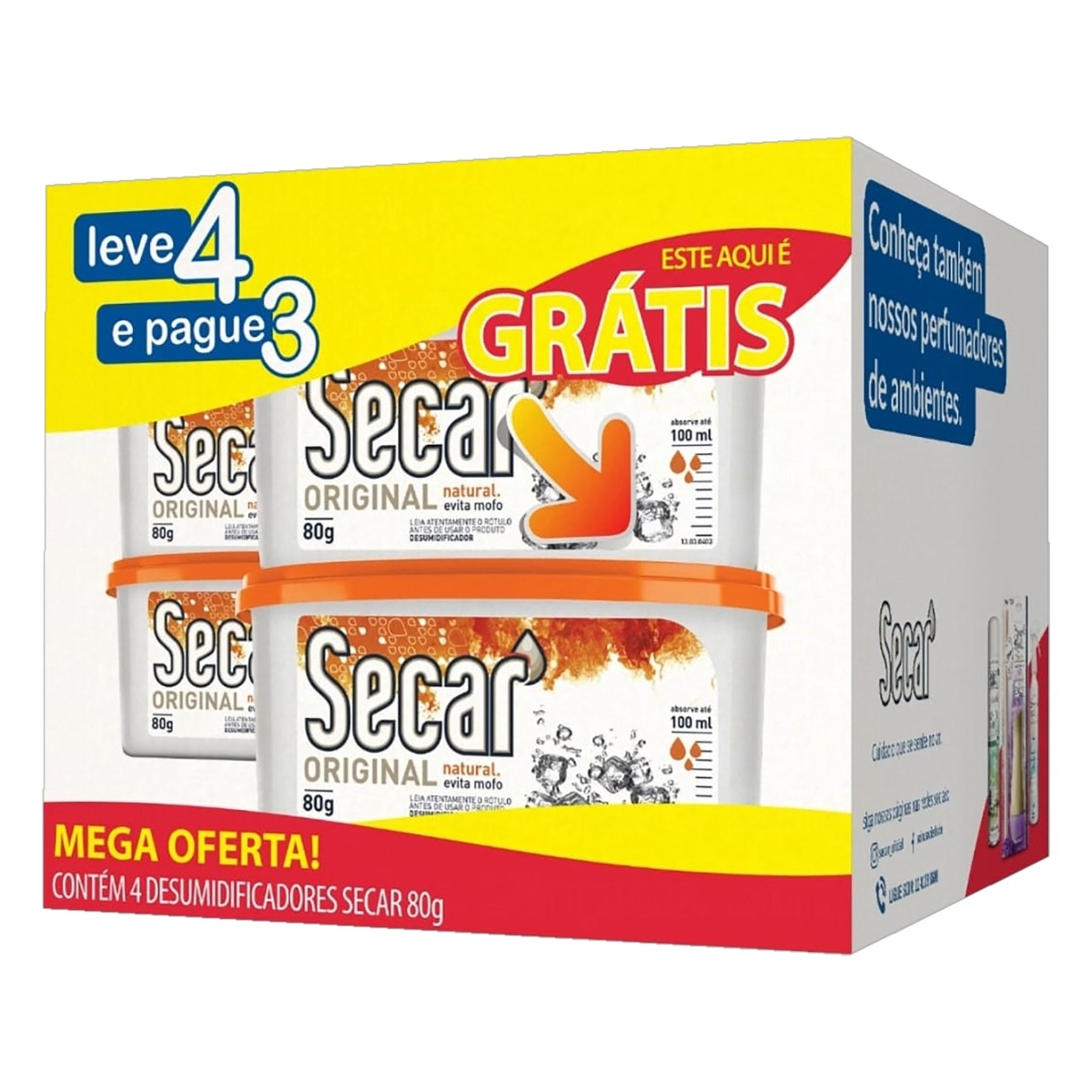Pack Evita Mofo Natural Secar Pote 80g Cada Leve 4 Pague 3 Unidades