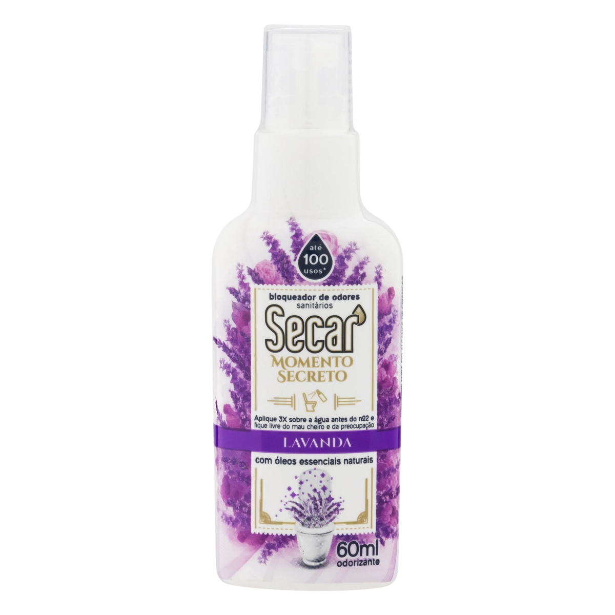 Odorizante Sanitário Lavanda Secar Momento Secreto 60ml Spray
