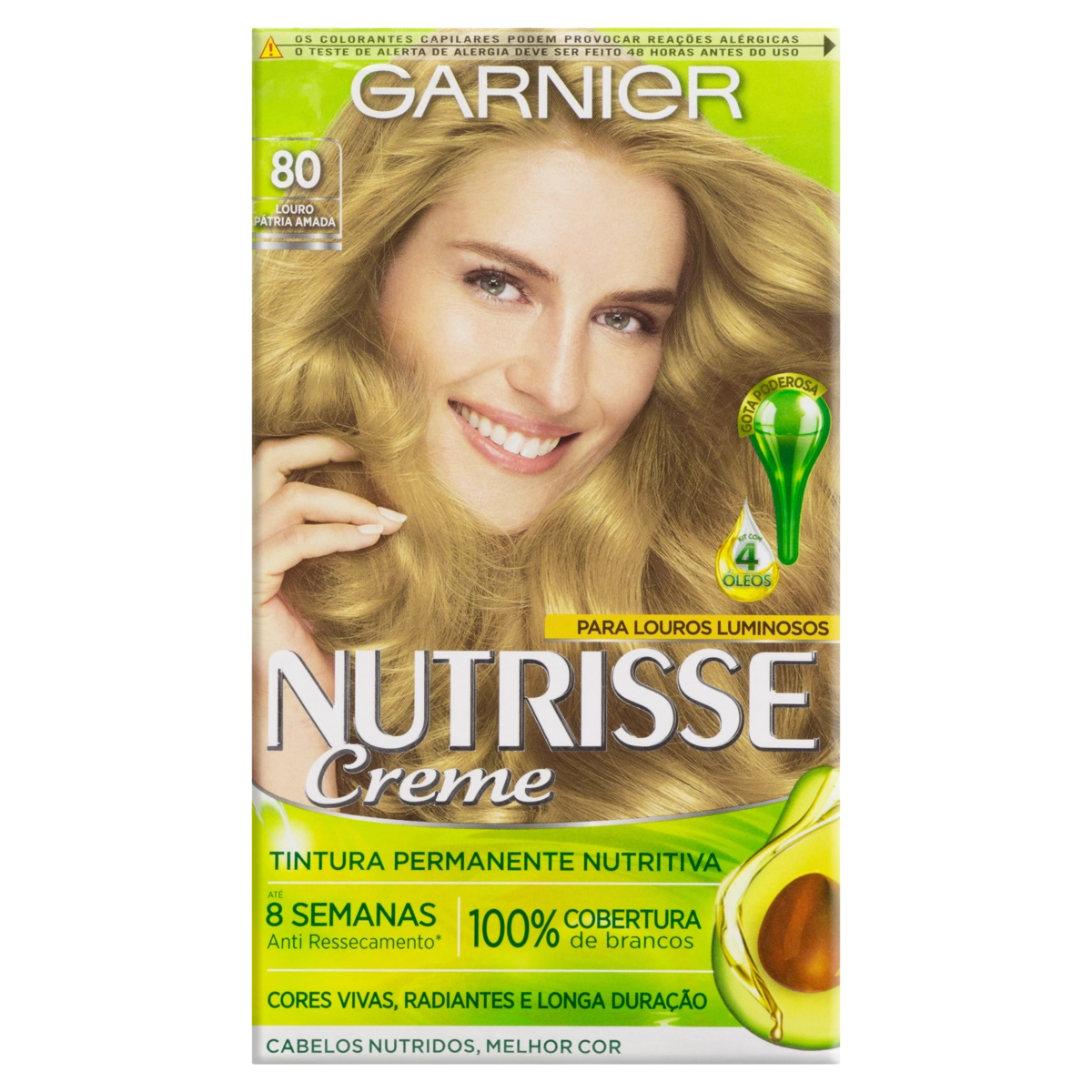 Kit Tintura Creme 80 Louro Pátria Amada Garnier Nutrisse