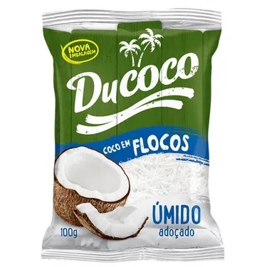 Coco Ralado úmido Adoçado Em Flocos Ducoco Pacote 100g